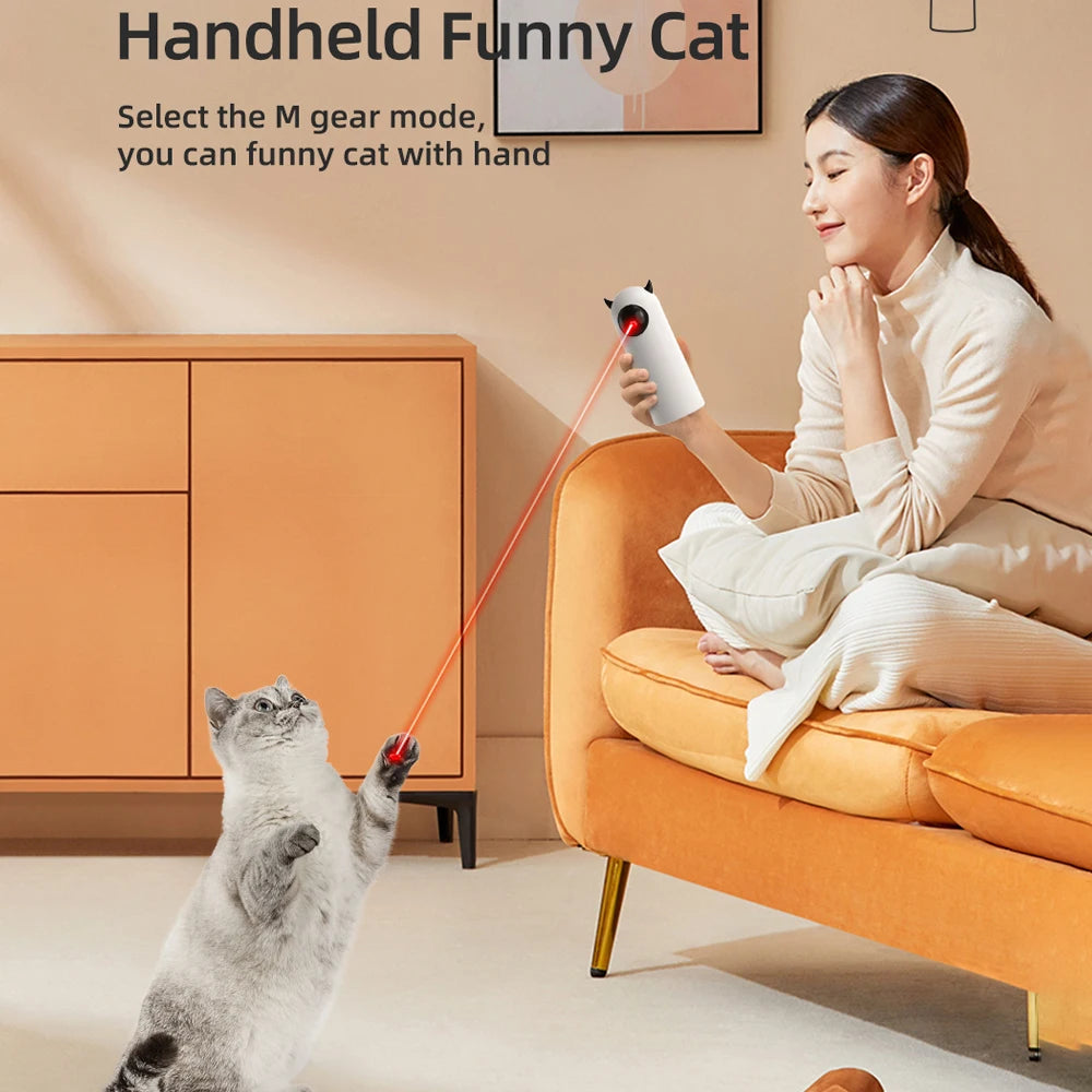 Automatic Cat Toys Interactive Smart Teasing Pet LED Laser Indoor Cat Toy Accessories Handheld Electronic Cat Toy for Dog